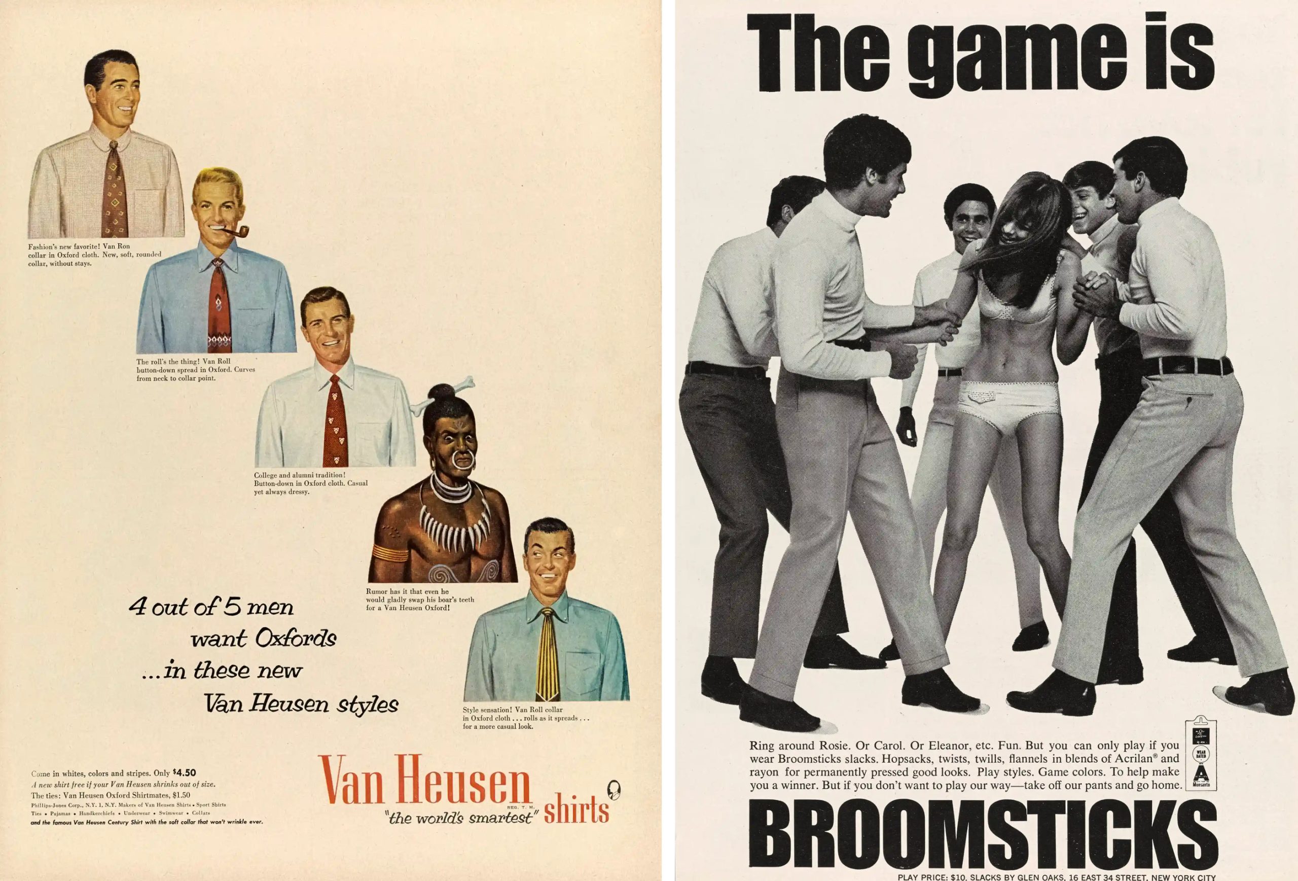 Racial and gender stereotypes found in vintage adverts for clothing